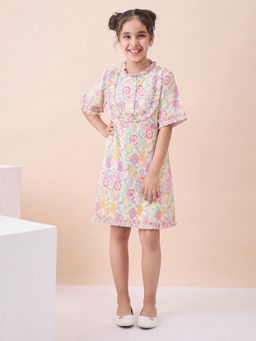 StyloBug - Multi-Color Printed Polyester A-Line Fit Dress