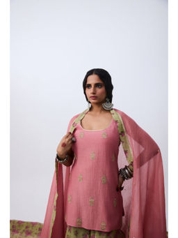 PANTS AND PAJAMAS - Bhoomi Embroidered Pink Kurta