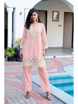 Rizabella - Peach Thread Work Top And Pant