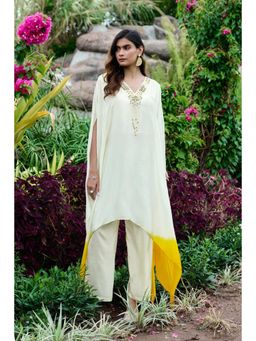 Rizabella - Yellow Embroidered Kaftan And Pant