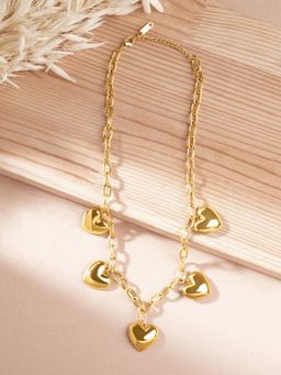 Palmonas - Solid Heart Charm Necklace for Women - Waterproof and Anti-Tarnish