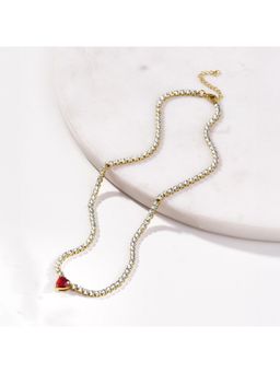 Palmonas - Scarlet Spark Heart Necklace for Women - Waterproof and Anti-Tarnish
