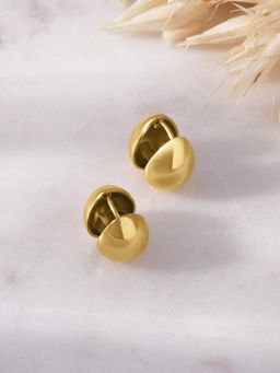 Palmonas - Golden Dome Huggie Earring for Women - Waterproof and Anti-Tarnish