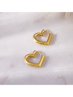 Palmonas - Golden Heart Arc Hoop Earring for Women - Waterproof and Anti-Tarnish