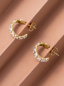 Palmonas - Spark Half Hoop Earring for Women - Waterproof and Anti-Tarnish