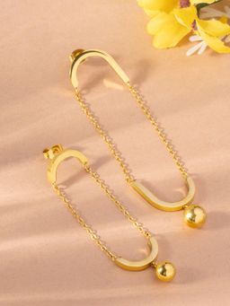 Palmonas - Mismatch U Bend Ball Dangle Earring for Women - Waterproof and Anti-Tarnish