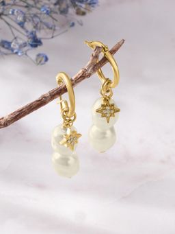 Palmonas - Charismatic Oval Pearl Drop Earring for Women - Waterproof and Anti-Tarnish