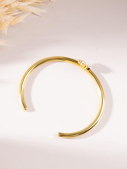 Palmonas - Radiant Solitaire Open Cuff Bracelet for Women - Waterproof and Anti-Tarnish