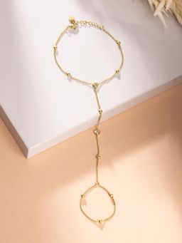 Palmonas - Orbit Bead Heart Trail Hand Harness Bracelet for Women - Waterproof and Anti-Tarnish