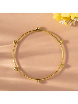 Palmonas - Sleek Pearl Accent Bangle Bracelet for Women - Waterproof and Anti-Tarnish