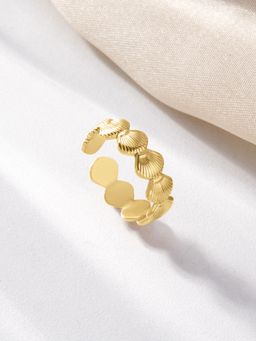 Palmonas - Sculpted Shell Band Ring for Women - Waterproof and Anti-Tarnish