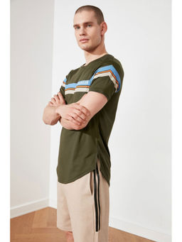 Trendyol - Khaki Stripe T-Shirt