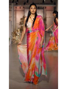 Basanti Kapde aur Koffee - The Sunlit Horizon Pre-Draped Saree with Stitched Blouse