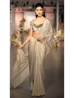 Basanti Kapde aur Koffee - The Celestial Glow Pre-Draped Saree with Stitched Blouse