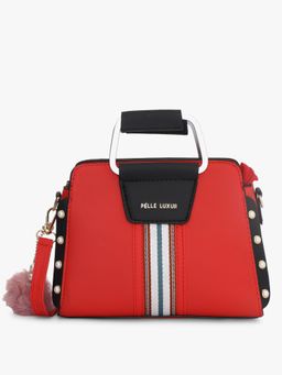 Pelle Luxur - Red-Black Satchel Bag