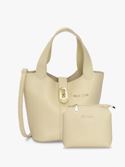 Pelle Luxur - Beige Solid Handbags (Set of 3)