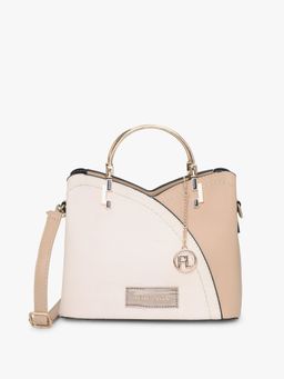 Pelle Luxur - Off-White-Camel Brown Satchel Bag