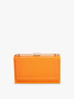 Pelle Luxur - Transparent Orange Clutch