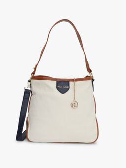 Pelle Luxur - Off-White-Brown Satchel Bag