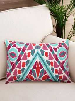 Nisrag Home - Multi-Color Abstract Cushion Cover (12 x 15 Inches)