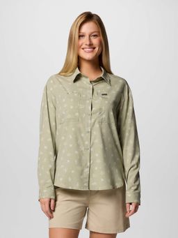 Columbia - Women Olive Broad Spectrum Silver Ridge Full Sleeve Shirt