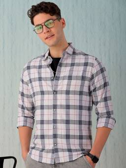 Hardsoda - By The Indian Garage Co Mens White Checkered Casual Shirt