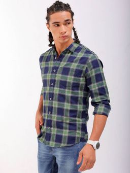 Hardsoda - By The Indian Garage Co Mens Green Checkered Casual Shirt