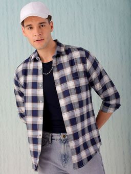 Hardsoda - By The Indian Garage Co Mens White Checkered Casual Shirt