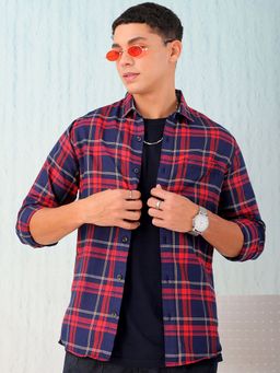 Hardsoda - By The Indian Garage Co Mens Red Checkered Casual Shirt