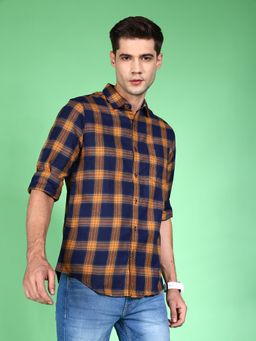 Hardsoda - By The Indian Garage Co Mens Yellow Checkered Casual Shirt