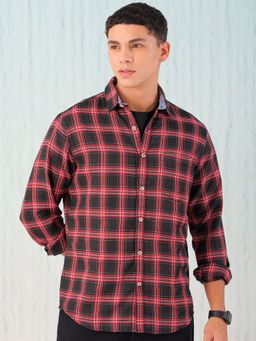 Hardsoda - By The Indian Garage Co Mens Red Checkered Casual Shirt