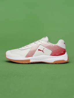 Puma - Unisex Off White Badminton Smash Sprint Badminton Sports Shoes