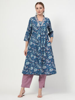 Zelena - Rayon Maternity Anarkali and Pant -Multicolour