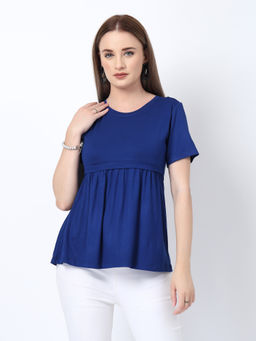 Zelena - Viscose Elastane Maternity Top - Royal Blue