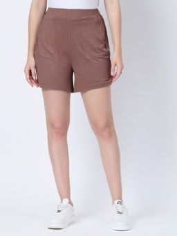 Zelena - Viscose Lycra Maternity Shorts - Mocha