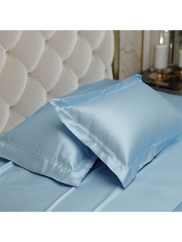 Stoa Paris - Blue Satin Pillow Covers (Set Of 2)