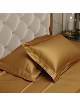 Stoa Paris - Gold Satin Pillow Covers (Set Of 2)
