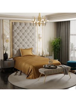Stoa Paris - Gold Single Satin Bedsheet with 1 Pillow Cover
