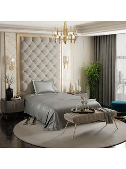 Stoa Paris - Grey Single Satin Bedsheet with 1 Pillow Covers
