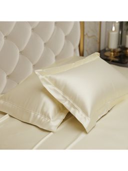 Stoa Paris - Ivory Satin Pillow Covers (Set Of 2)