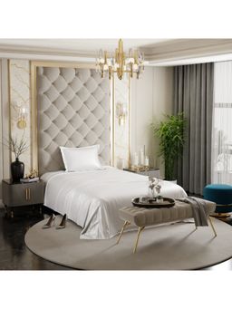 Stoa Paris - White Satin Single Bedsheet with 1 Pillow Cover