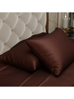 Stoa Paris - Brown Ultra Satin Pillow Covers (Set Of 2)