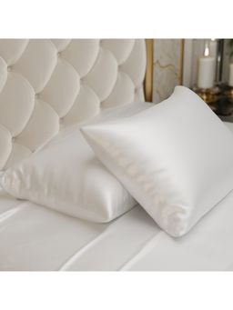 Stoa Paris - White Ultra Satin Pillow Covers (Set Of 2)