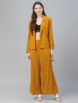 AAREIN - Mustard Solid Blazer with Trouser