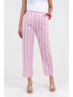 GulaboSitabo - Pink Block Printed Pure Cotton Pant