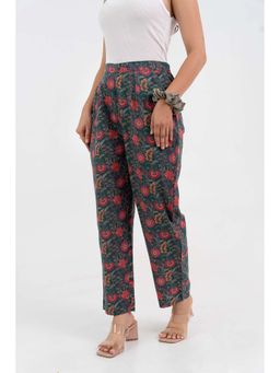 GulaboSitabo - Block Printed Floral Jaal Pure Cotton Pant