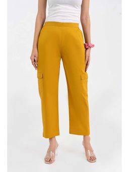 GulaboSitabo - Mustard Pure Cotton Solid Cargo Pant