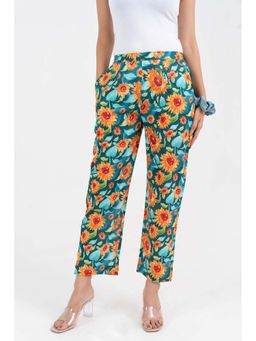 GulaboSitabo - Sunflower Printed Straight Fit Pure Cotton Pant
