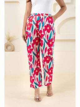 GulaboSitabo - Pink Flower Printed Pure Cotton Pant