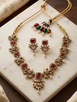 STILEADDA - Red Stones Western Jewellery Set